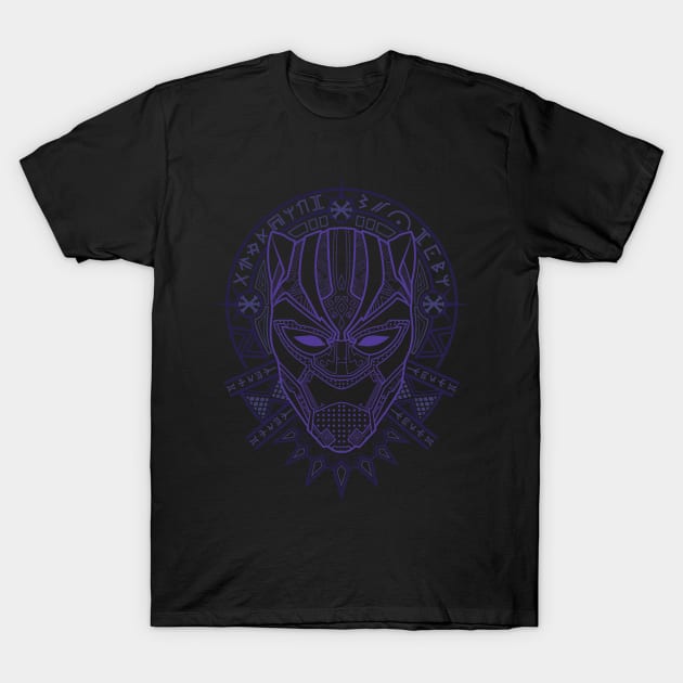 Black Panther Shirt (Purple) T-Shirt by tinman888